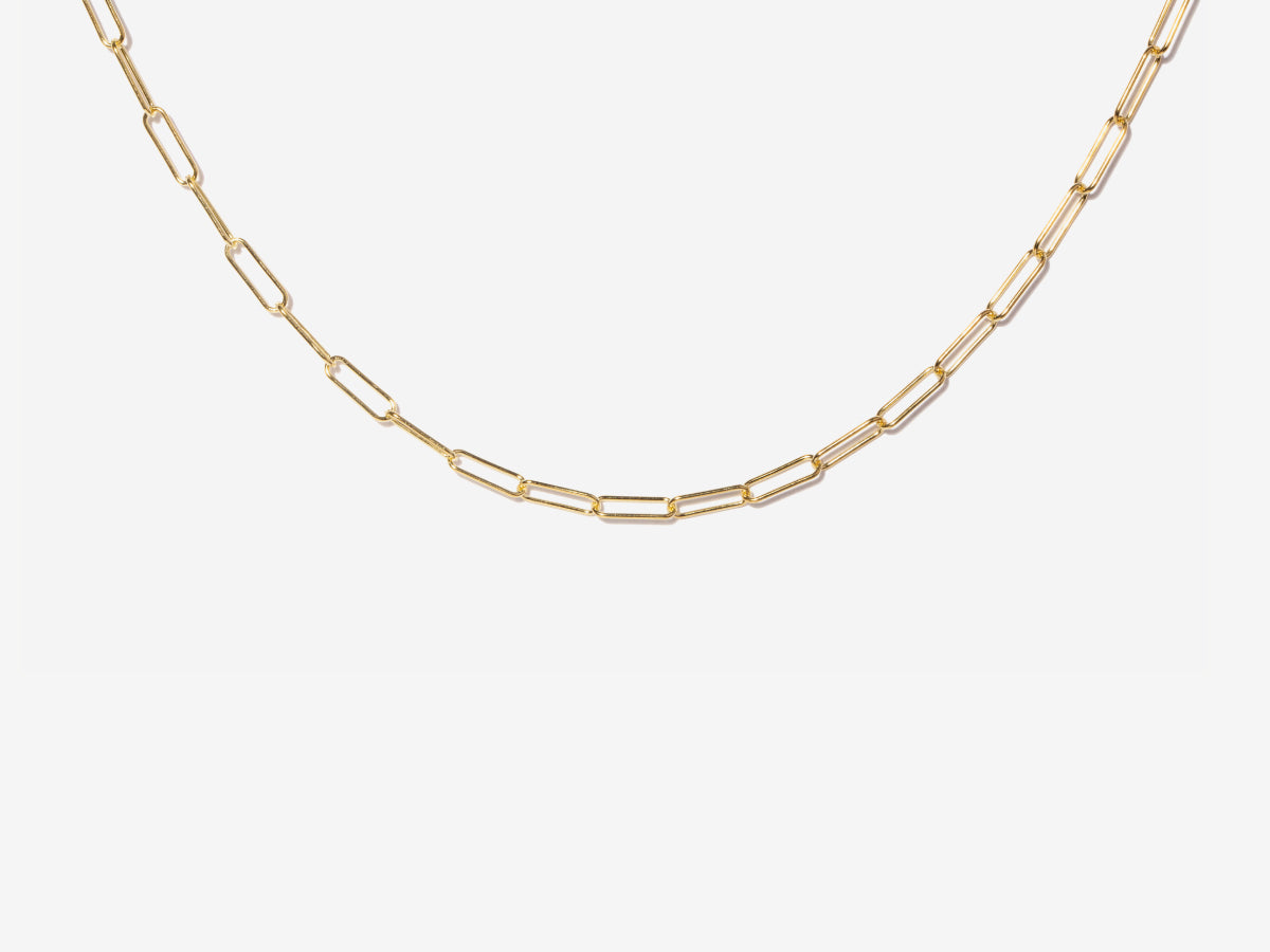 Paperclip Choker Necklace in 14K Gold