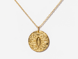 Scorpio Zodiac Coin 14k Gold Necklace