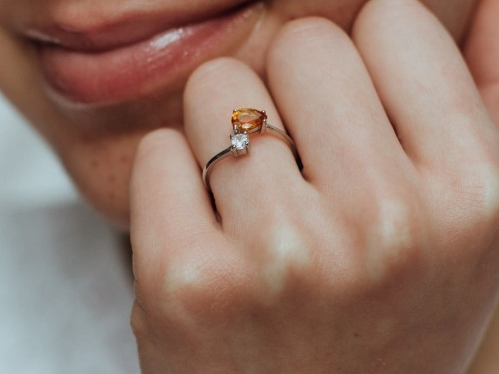 Serpentine Citrine Sterling Silver Wrap Ring