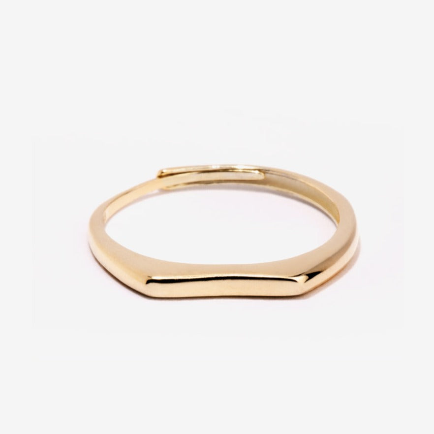 Slim Bar 14k Gold Signet Ring