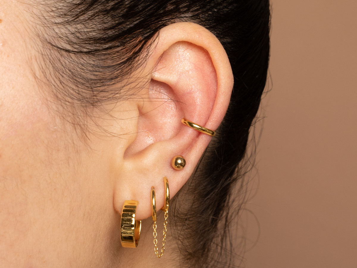 Slim Ear Cuff in 14K Gold Plated Sterling Silver