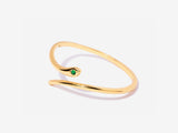 Snake Emerald Cuff Bracelet in 14K Gold Plated Brass