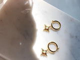 Stellar 14k Gold Opal Mini Hoop Earrings