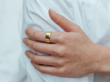 Textured Cigar Band Ring in 14K Gold 