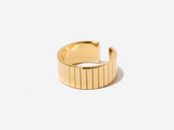 Textured Cigar Band in 14K Gold