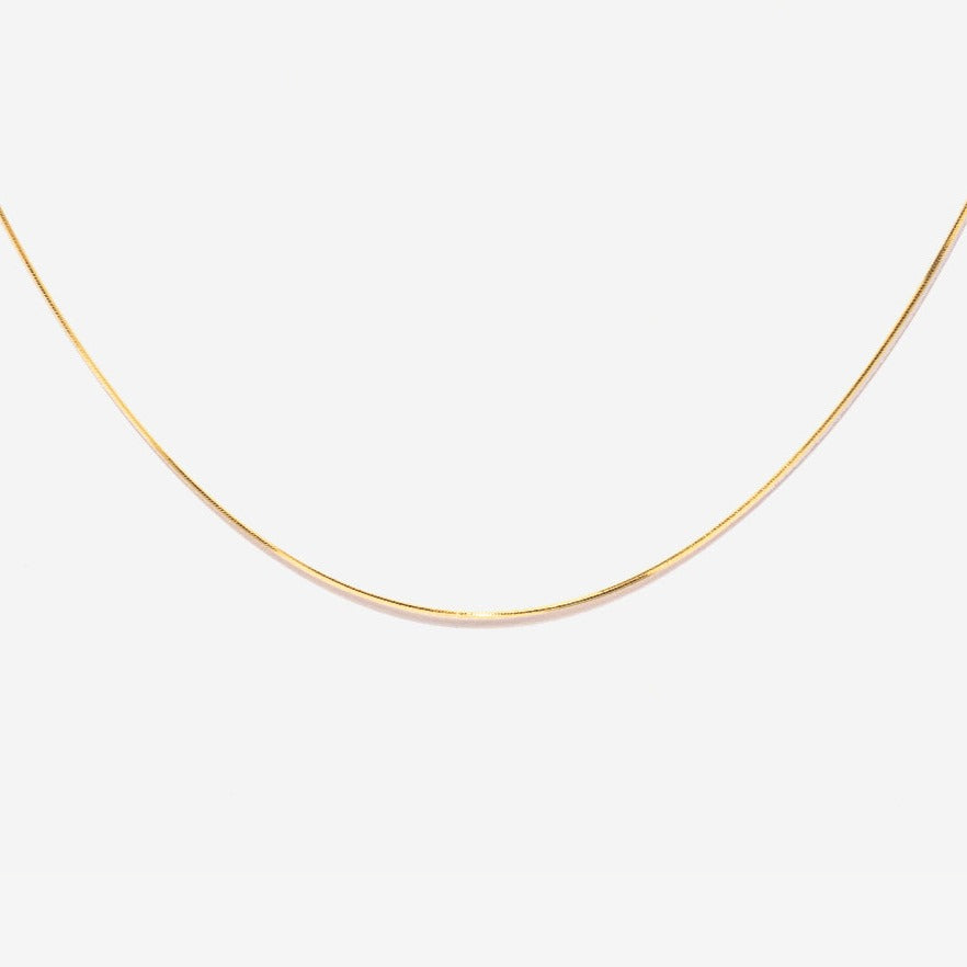 Thin Snake Chain Necklace in Gold Plated Silver Little Sky Stone