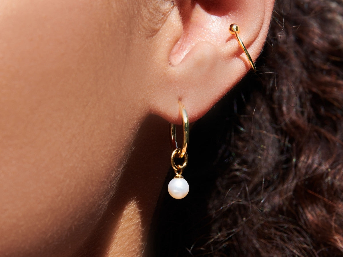 Pearl Charm in 14K Gold Over Sterling Silver