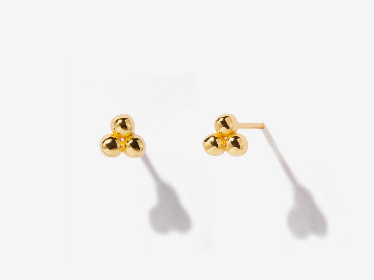 Tri Cluster 14K Gold Filled Stud Earrings