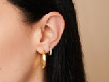 Chunky Bear Hoop Earrings in Gold Plated Brass