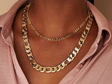 Chunky Figaro Chain Necklace in Gold Plated Brass