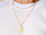 Loong Dragon Charm Necklace in Gold Plated Brass