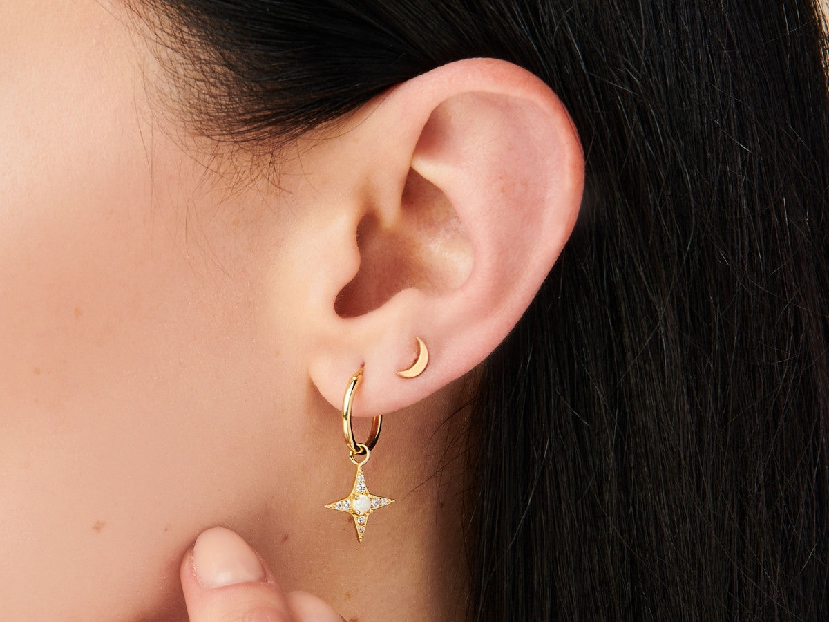 Star Opal Charm in 14K Gold Over Sterling Silver