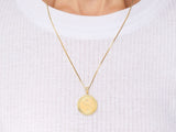 Yin Yang Charm Necklace in Gold Plated Brass